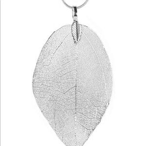 Filigree Leaf Long SnakeChain Silver 🍃 Leaf